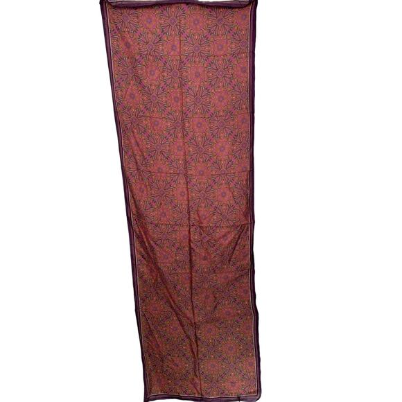 Vintage 100% silk dragon print scarf handmade rolled edge extra long XL 25x78" - Picture 4 of 10